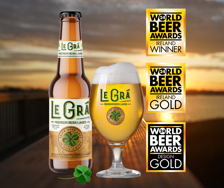 Le Grá Premium Irish Lager Triumphs at the 2024 World Beer Awards