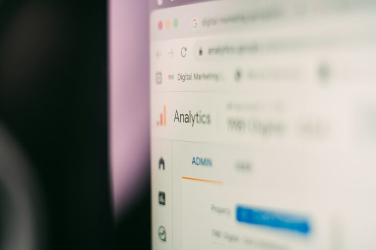 A photograph of a screen showing Google analytics looking up how to boost your SEO